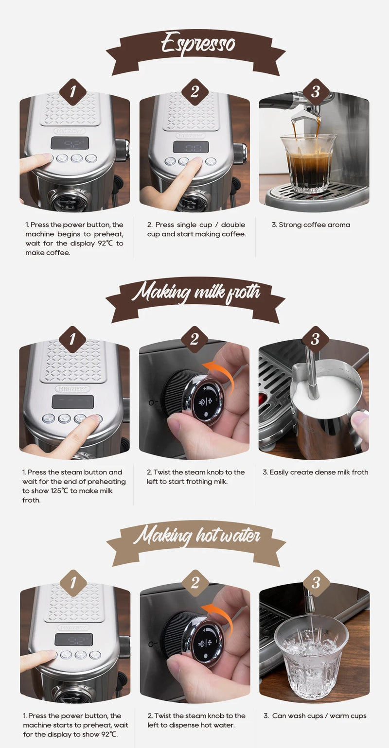 Machine à café expresso HiBREW H10B – 20 bar, semi-auto, chaud & froid
