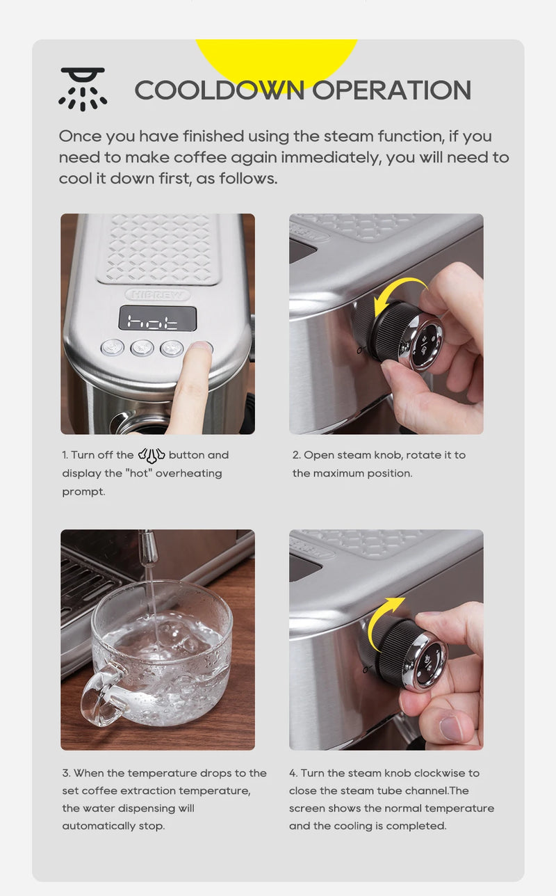 Machine à café expresso HiBREW H10B – 20 bar, semi-auto, chaud & froid