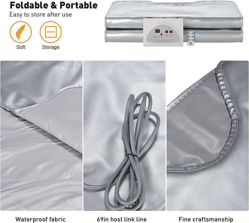 Couverture sauna infrarouge FIR – minceur, détox, spa à domicile, chauffante
