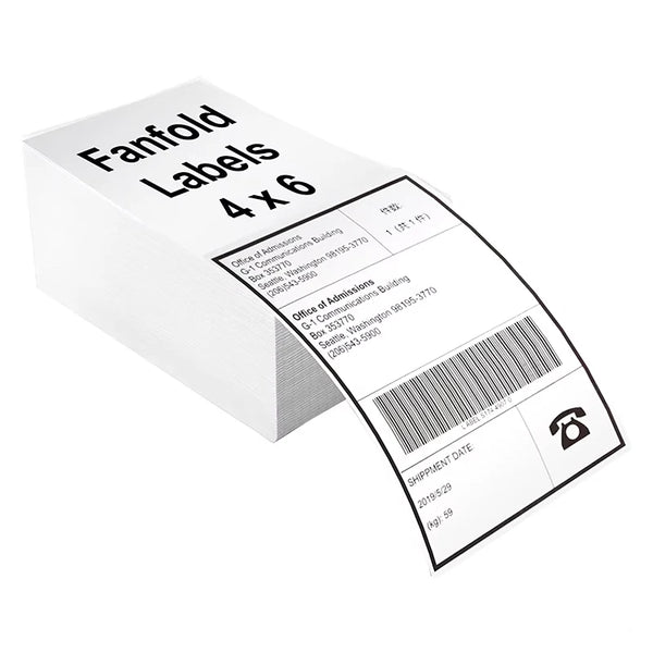Étiquettes thermiques d'expédition 4x6" (100x150 mm) – imperméables, blanches