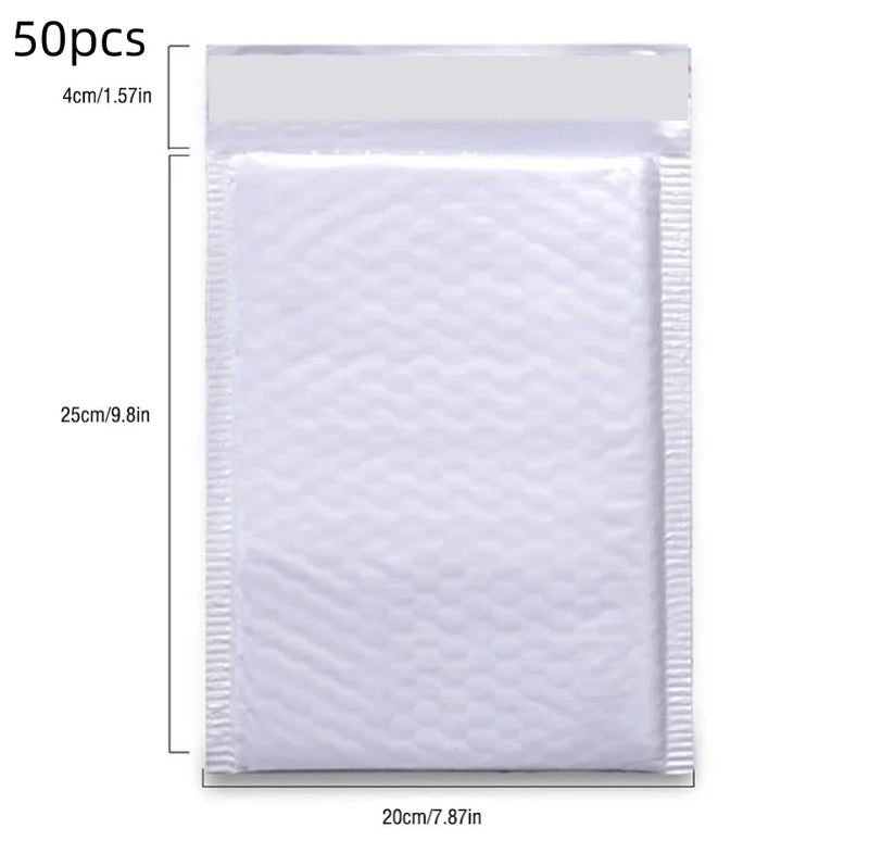 Enveloppes à bulles d'expédition blanches – auto-adhésives et étanches, lot de 50/100