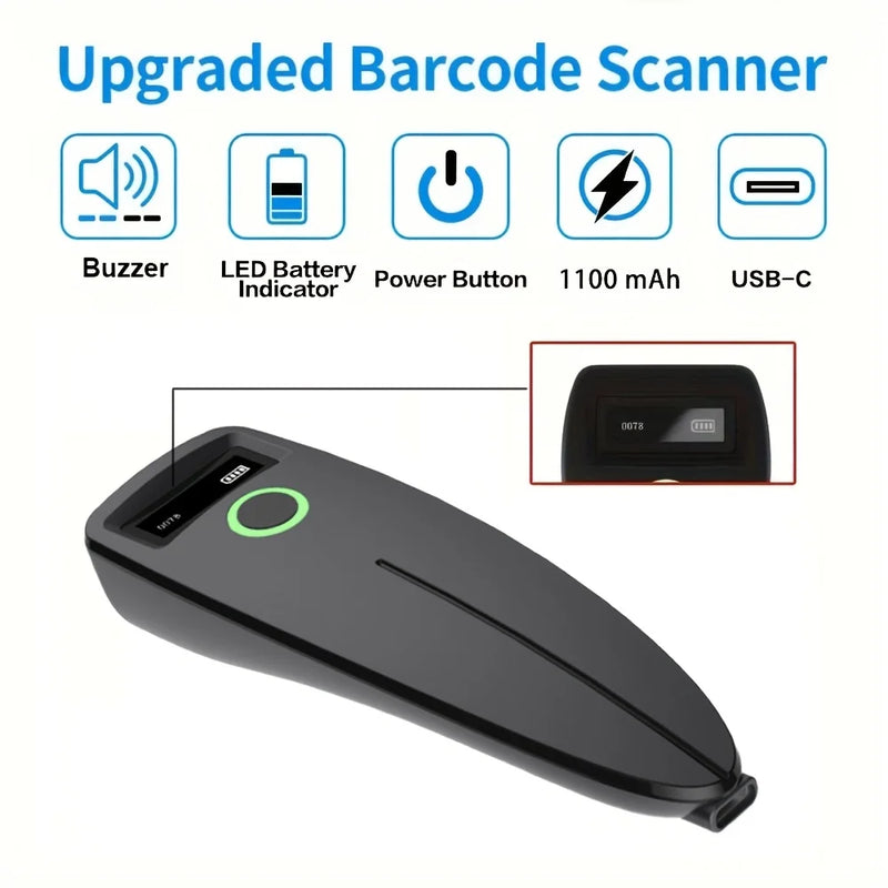 Scanner de codes-barres 2D Bluetooth SYCREADER TD-W7 – 1D/2D/QR, sans fil, stockage