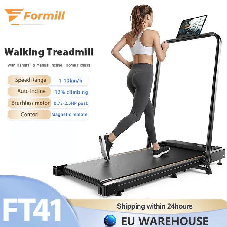 Tapis de marche pliable Formill FT41 – 2,5 CV, 1-10 km/h, accoudoirs