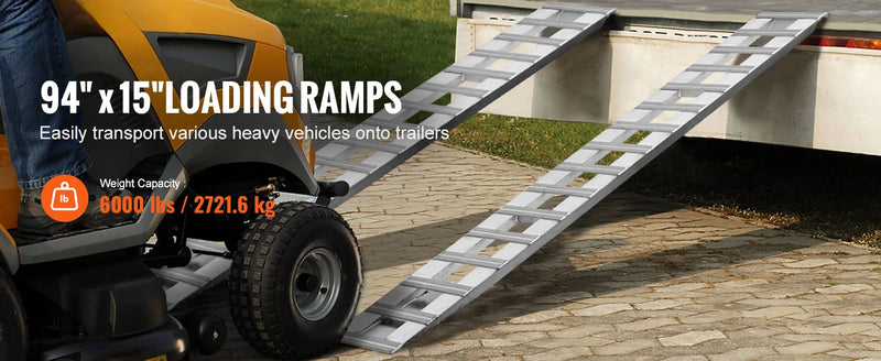 Rampes de chargement aluminium SucceBuy – 880/6000/10000 lbs, antidérapantes, lot de 2