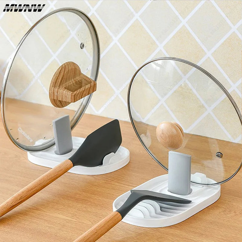 Porte-couvercle pliable style nordique – repose-cuillère et support cuisine