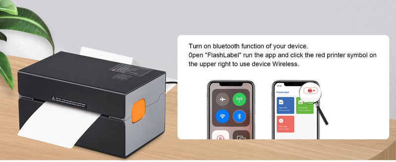 Imprimante d'étiquettes thermique 4x6 300 dpi – Bluetooth, 150 mm/s, expédition