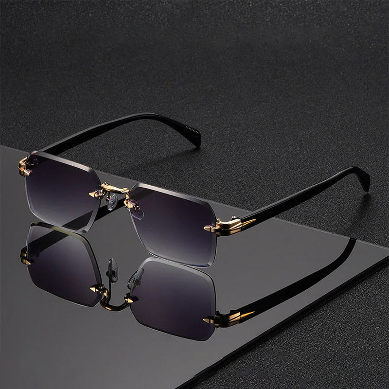Lunettes de soleil unisexes sans monture – verres dégradés, UV400, tendance