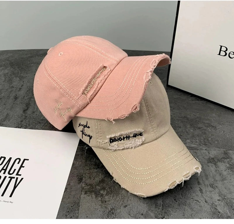 Casquette baseball vintage délavée – broderie, streetwear, unisexe, été