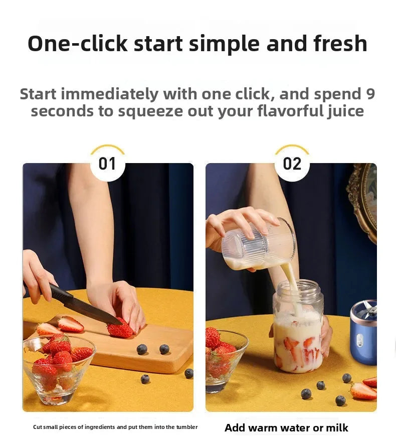 Blender portable USB 6 lames – mini mixeur smoothie rechargeable, bouteille