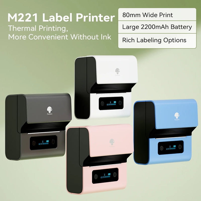 Imprimante d'étiquettes Phomemo M221 – Bluetooth sans fil, large 20-80 mm, 203 DPI