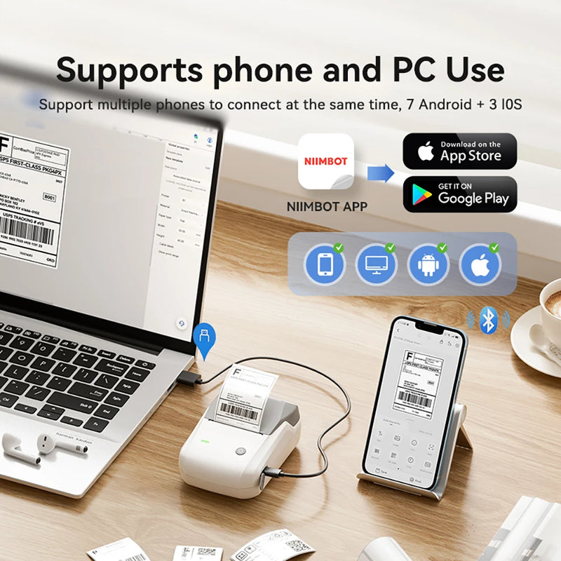 Étiqueteuse thermique NiiMbot B1 – Bluetooth sans fil, 203 DPI, portable