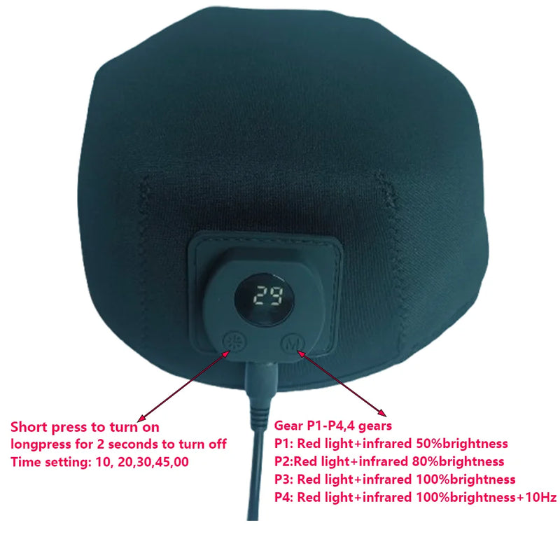 Casque LED croissance capillaire – 96 diodes, 660nm & 850nm, repousse cheveux