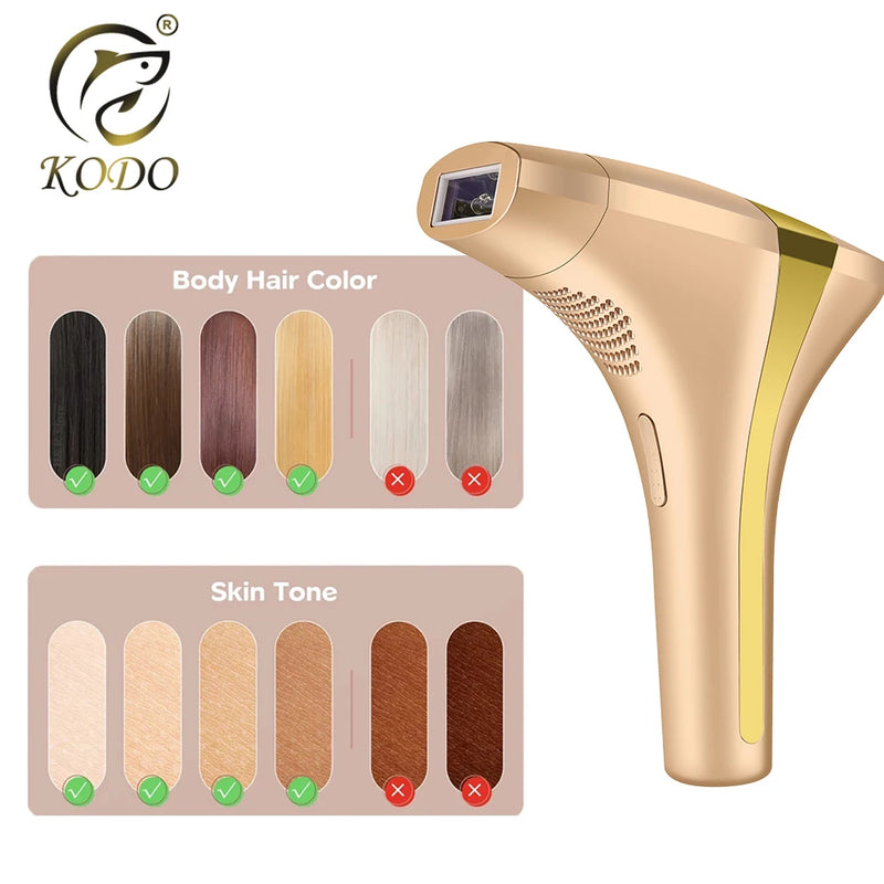 Épilateur laser IPL KODO A113 – 4 en 1 indolore, visage & corps, 900k flashs