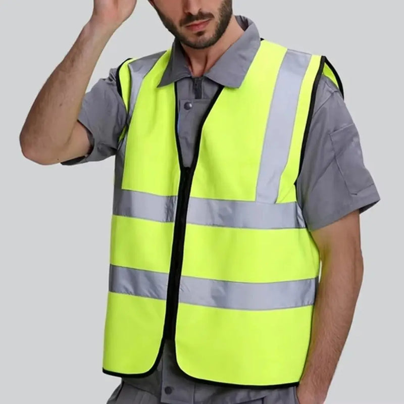 Gilet de sécurité haute visibilité – réfléchissant, zip frontal, respirant