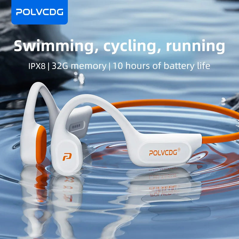 Écouteurs conduction osseuse POLVCDG X9 – IPX8 étanche, 32 Go, natation