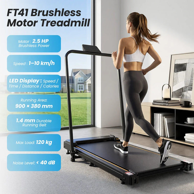Tapis de marche pliable Formill FT41 – 2,5 CV, 1-10 km/h, accoudoirs