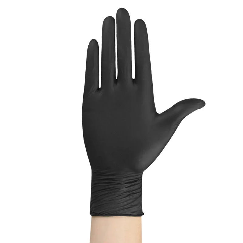 Gants jetables nitrile noir – sans latex, texturés, lot de 10 à 100