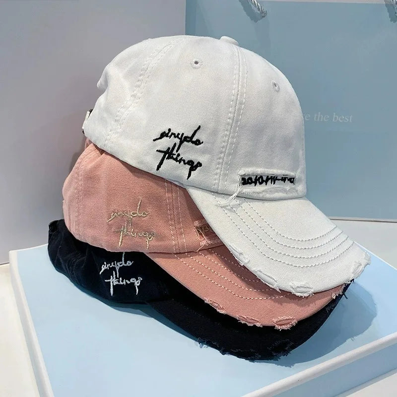 Casquette baseball vintage délavée – broderie, streetwear, unisexe, été