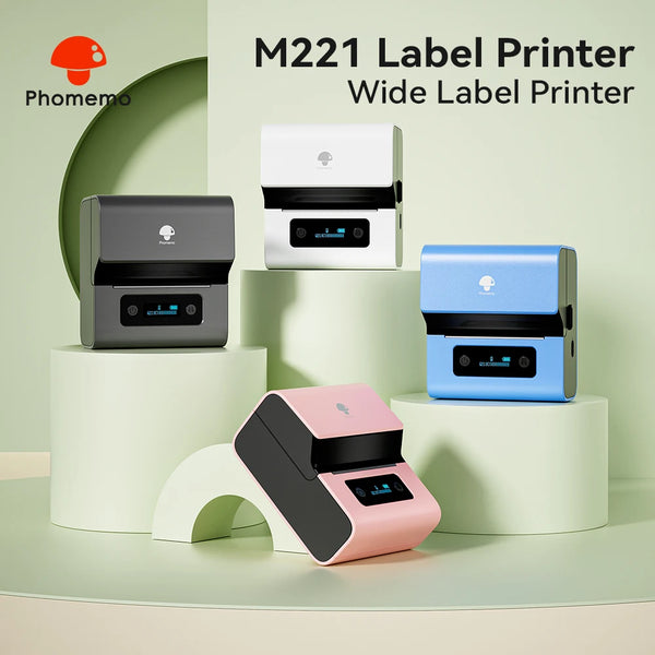 Imprimante d'étiquettes Phomemo M221 – Bluetooth sans fil, large 20-80 mm, 203 DPI