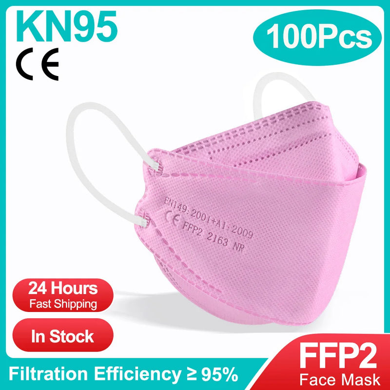 Masques FFP2 KN95 CE réutilisables – anti-poussière, lot de 10 à 100