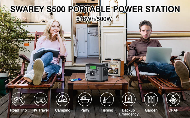 Centrale électrique SWAREY S500 Pro 518Wh – 500W + panneau solaire 100W