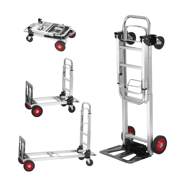 Chariot à main pliant 2-en-1 SucceBuy – 400 lbs, aluminium, 4 roues pivotantes