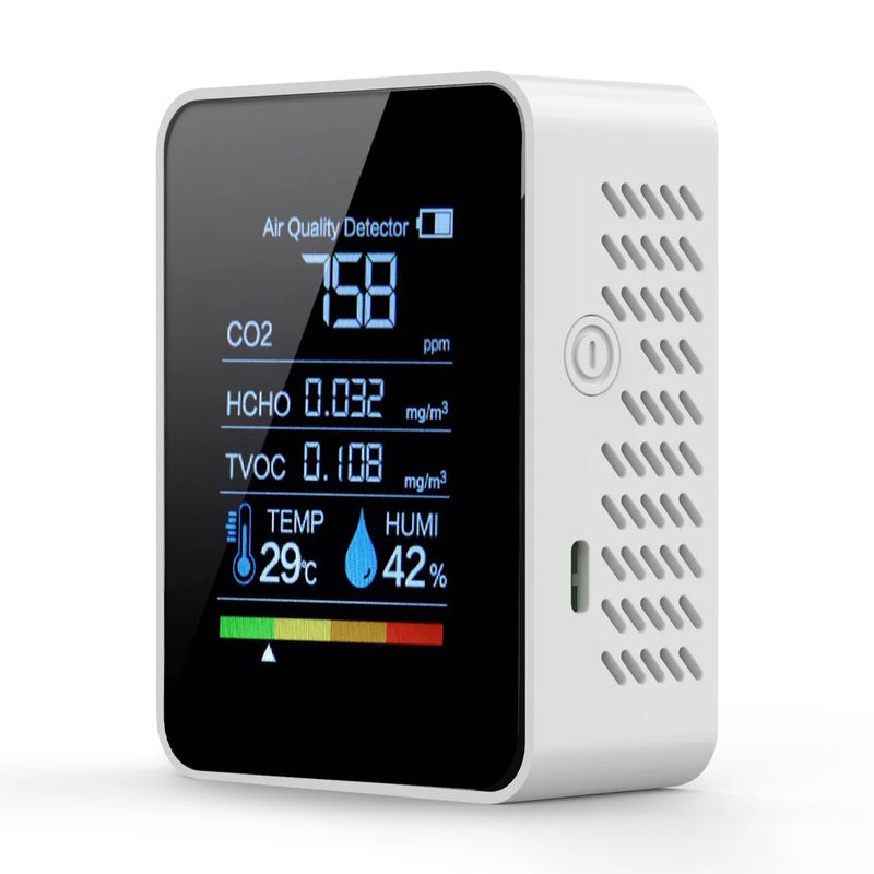 Détecteur de gaz et qualité de l'air CO2 – Multi-paramètres, écran LCD, WiFi