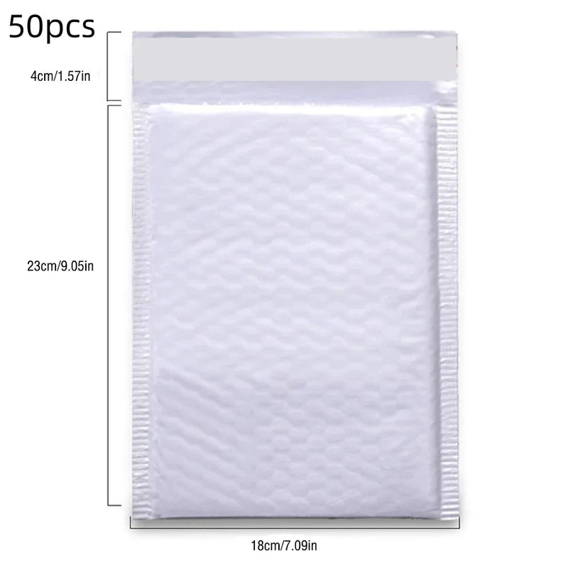 Enveloppes à bulles d'expédition blanches – auto-adhésives et étanches, lot de 50/100