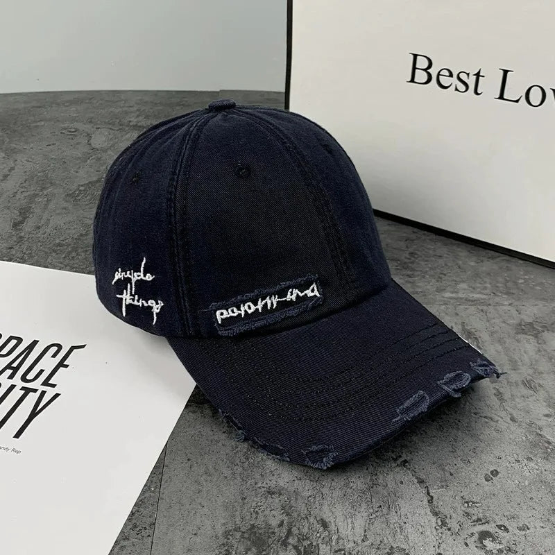 Casquette baseball vintage délavée – broderie, streetwear, unisexe, été