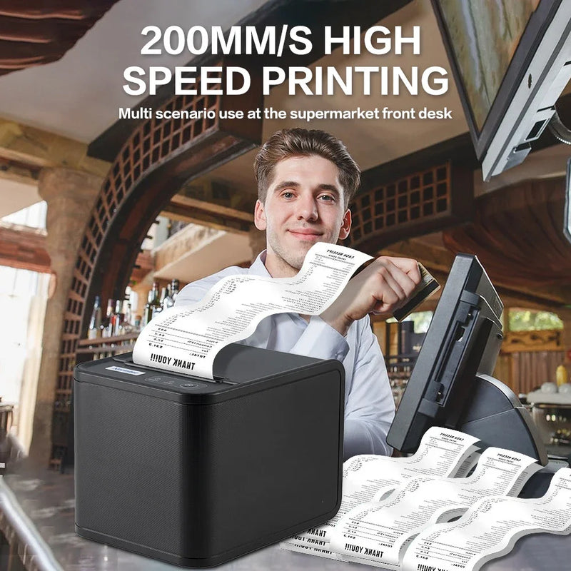 Imprimante thermique de tickets Xprinter XP-80T – 80 mm, USB/LAN, coupe-papier auto