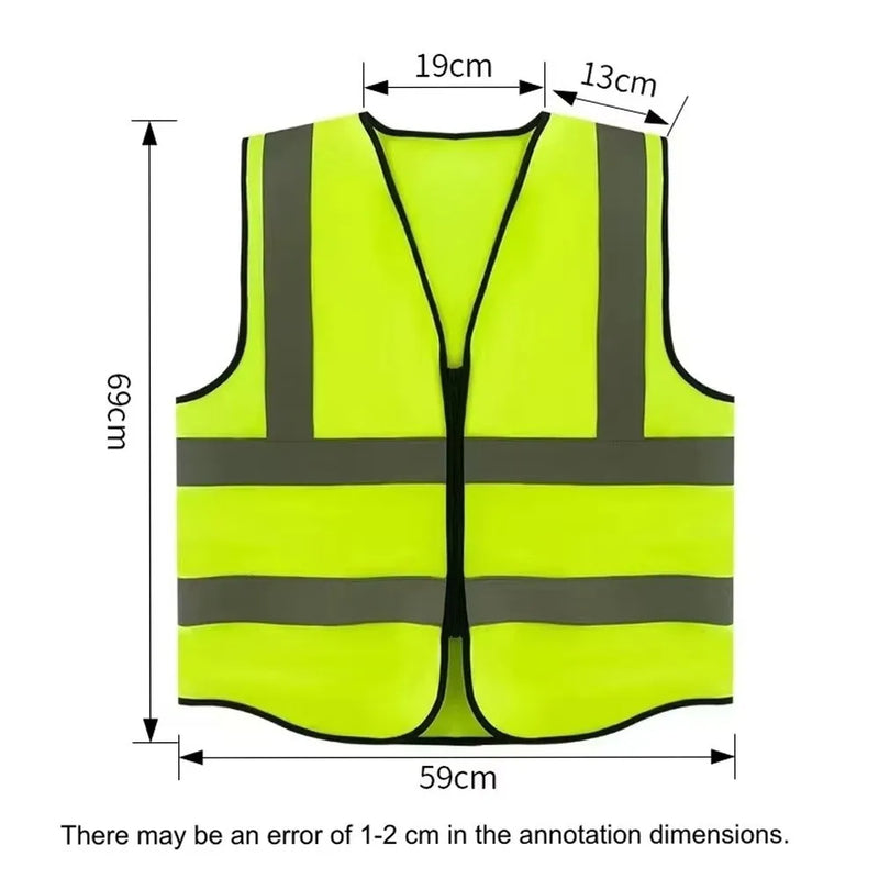 Gilet de sécurité haute visibilité – réfléchissant, zip frontal, respirant