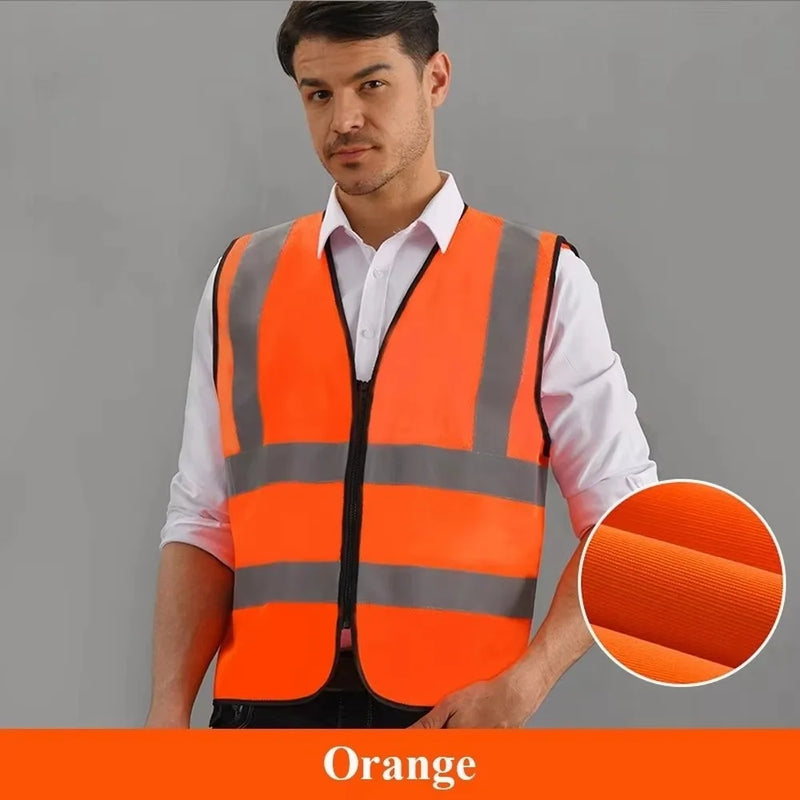 Gilet de sécurité haute visibilité – réfléchissant, zip frontal, respirant