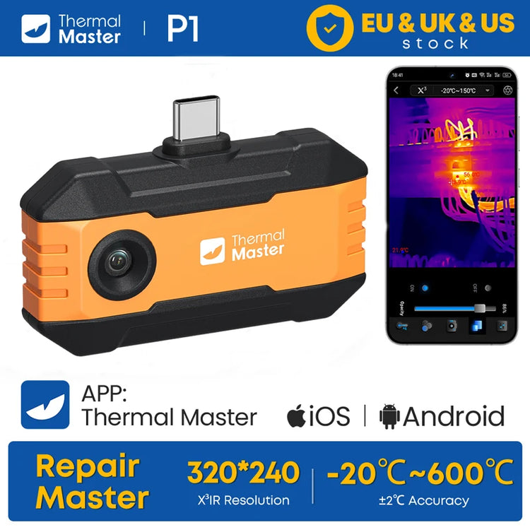 Caméra thermique Thermal Master P1 – iPhone & Android, 320x240, 600°C