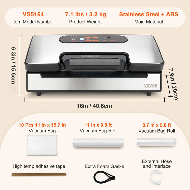 Machine sous vide SucceBuy 95 kPa – double pompe, coupe-rouleau, sacs inclus