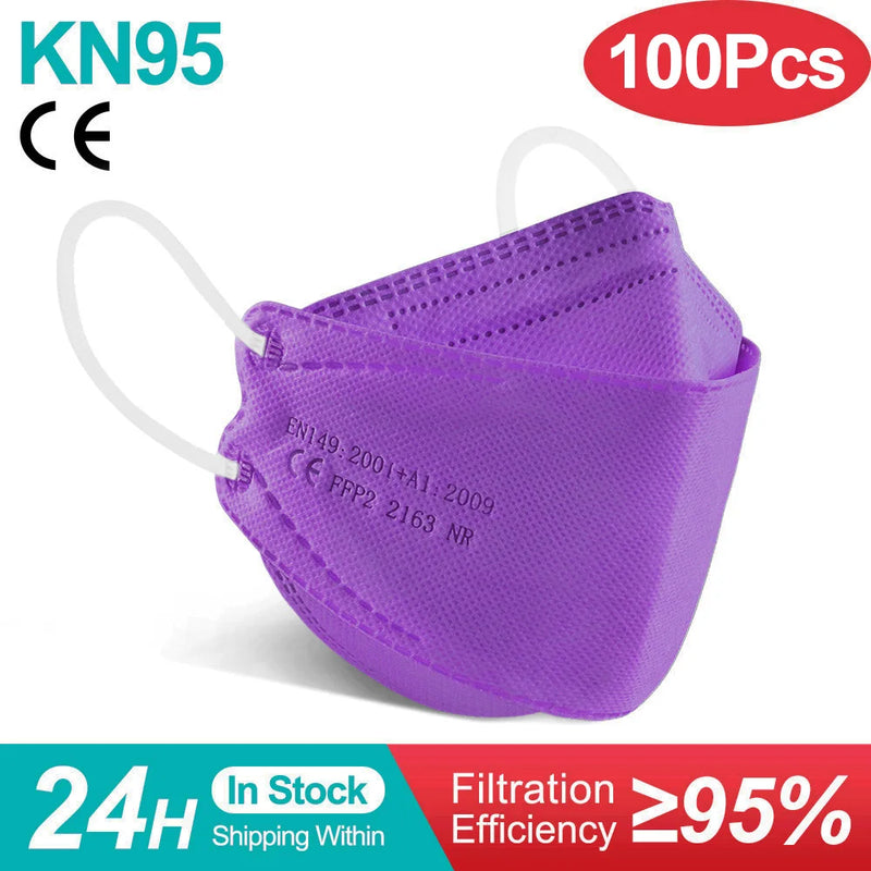 Masques FFP2 KN95 CE réutilisables – anti-poussière, lot de 10 à 100