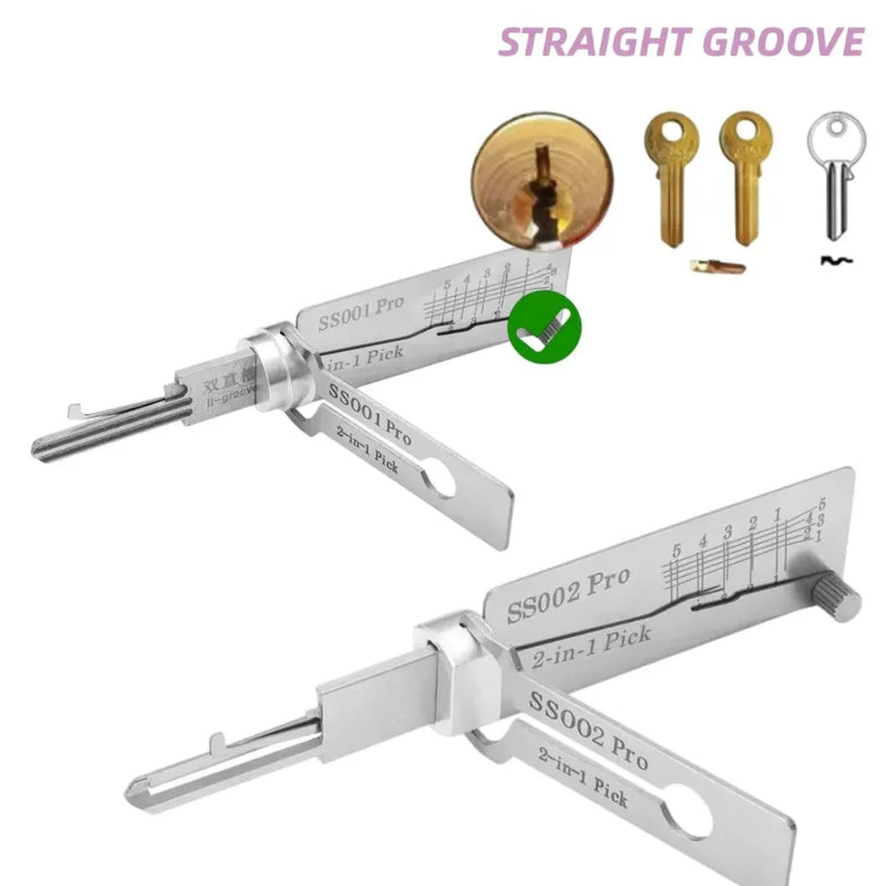 Outil serrurier LISHI 2 en 1 SS001 & SS002 PRO – crochetage et décodage