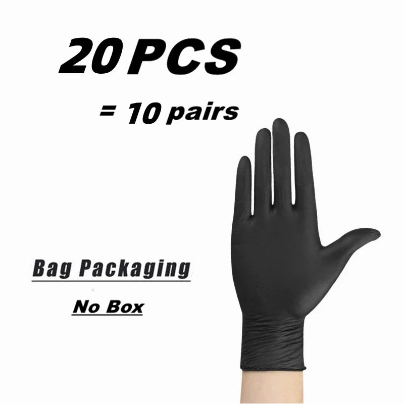 Gants jetables nitrile noir – sans latex, texturés, lot de 10 à 100