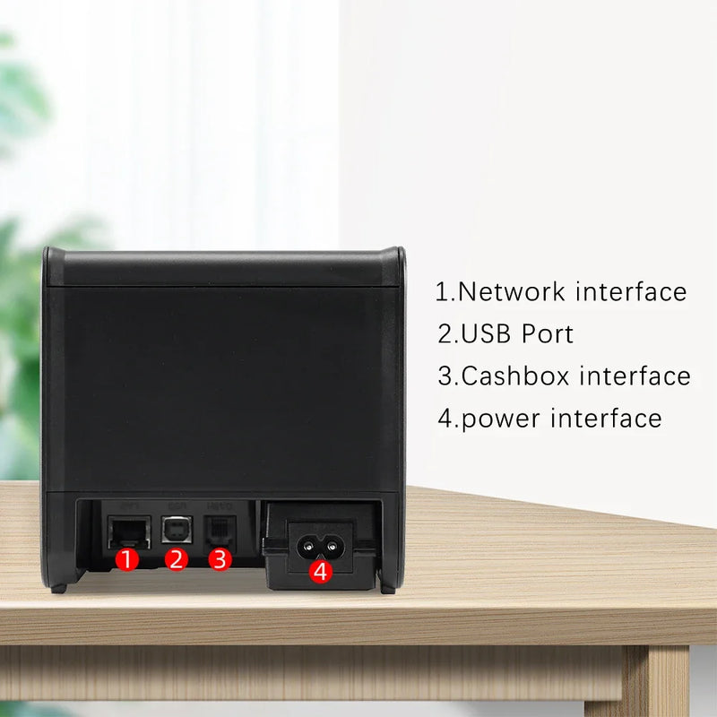 Imprimante thermique de tickets Xprinter XP-80T – 80 mm, USB/LAN, coupe-papier auto