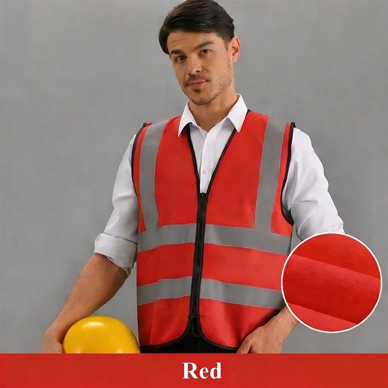 Gilet de sécurité haute visibilité – réfléchissant, zip frontal, respirant