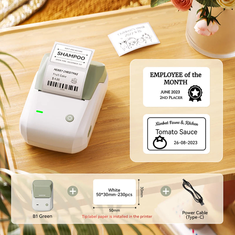 Étiqueteuse thermique NiiMbot B1 – Bluetooth sans fil, 203 DPI, portable