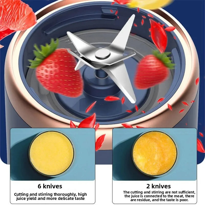 Blender portable USB 6 lames – mini mixeur smoothie rechargeable, bouteille