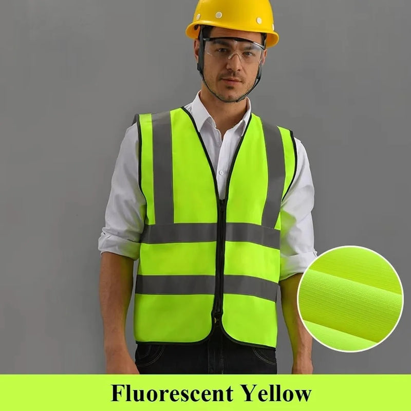 Gilet de sécurité haute visibilité – réfléchissant, zip frontal, respirant