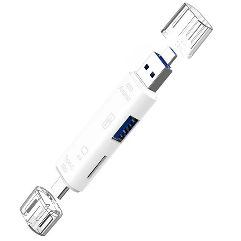 Lecteur carte mémoire 5 en 1 – USB, Type-C, Micro-USB, SD, TF, OTG