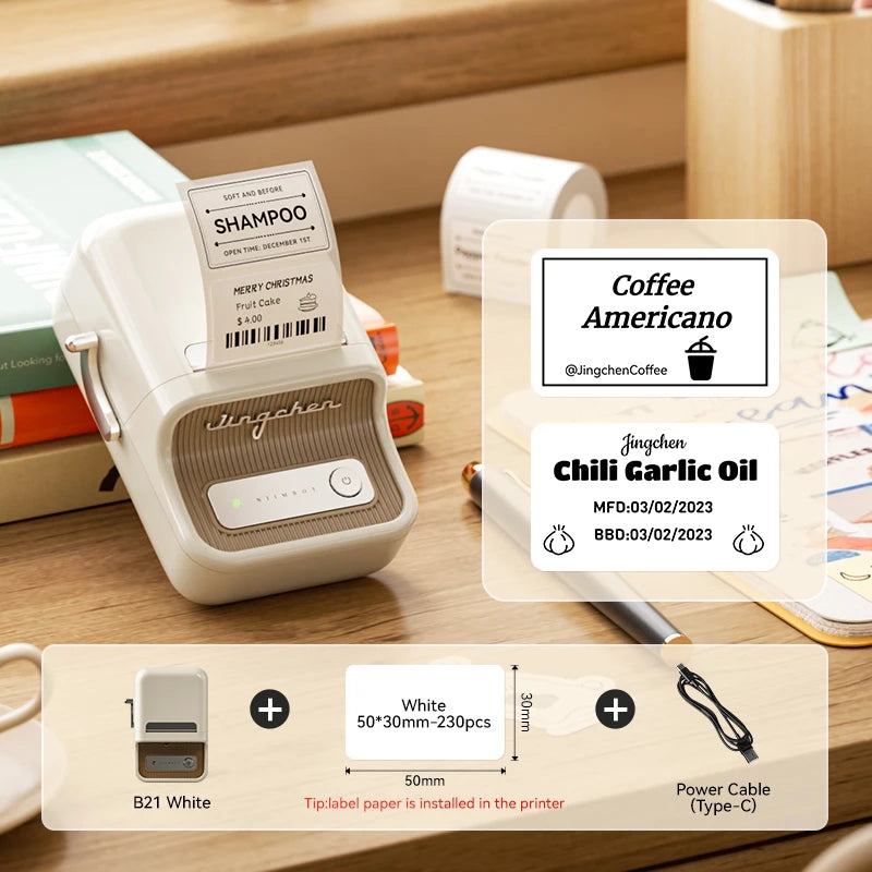 Imprimante d'étiquettes thermique NiiMbot B21 – Bluetooth sans encre, batterie 1500 mAh