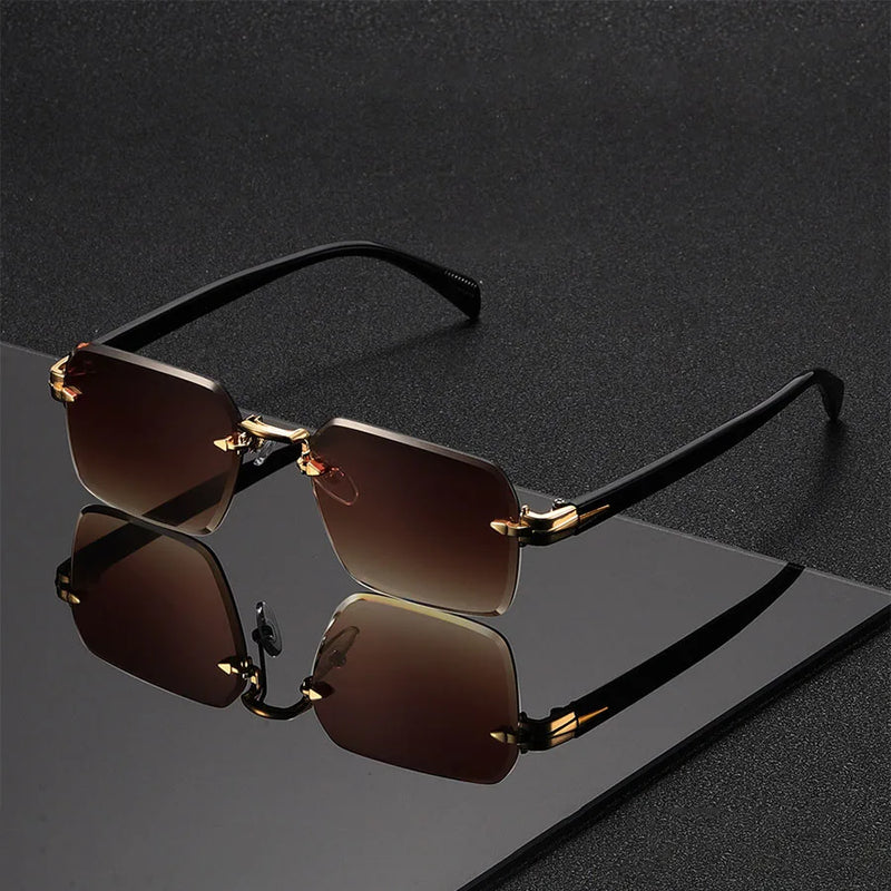 Lunettes de soleil unisexes sans monture – verres dégradés, UV400, tendance