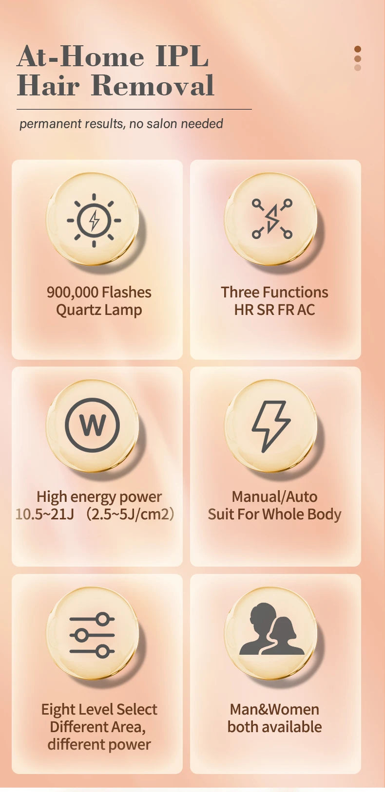 Épilateur laser IPL KODO A113 – 4 en 1 indolore, visage & corps, 900k flashs