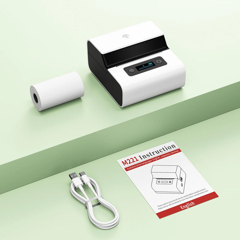 Imprimante d'étiquettes Phomemo M221 – Bluetooth sans fil, large 20-80 mm, 203 DPI