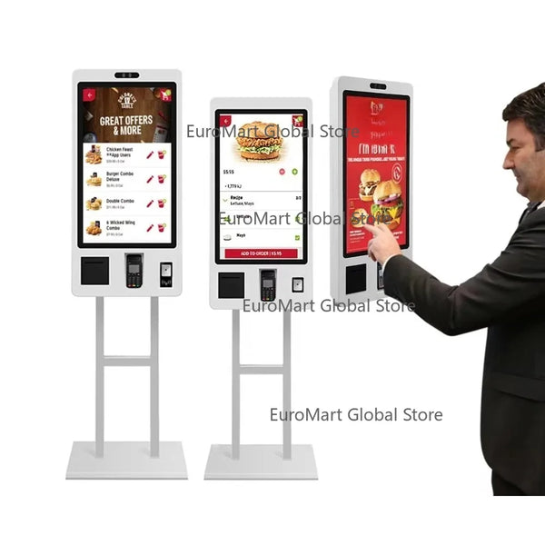 Kiosque de commande tactile 24/27/32" – borne POS restauration rapide