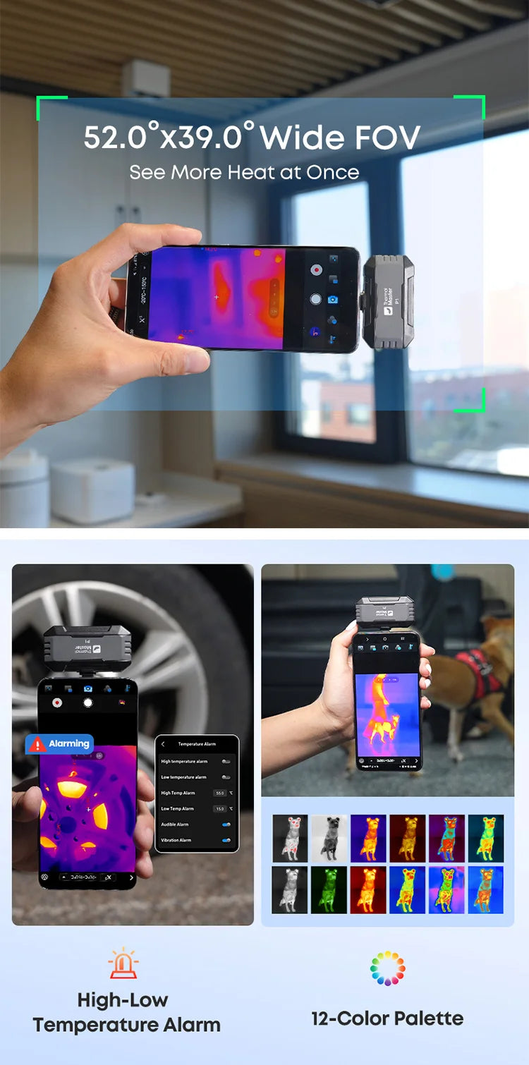 Caméra thermique Thermal Master P1 – iPhone & Android, 320x240, 600°C