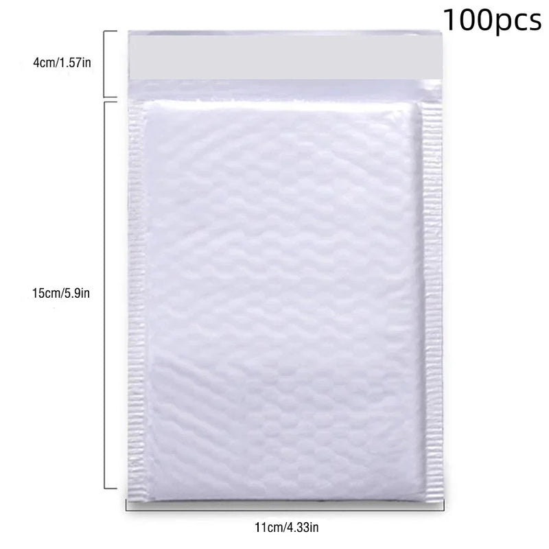 Enveloppes à bulles d'expédition blanches – auto-adhésives et étanches, lot de 50/100